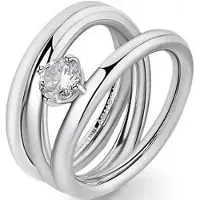 Brosway Solid steel Anello with zircon Ribbon BBN45 - Circuit: 54 mm