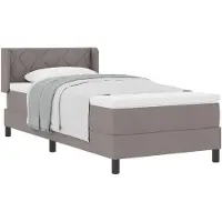 vidaXL Letto boxspring con testiera , color taupe, 200 x 100 cm, tessuto