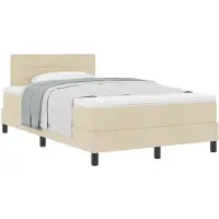 vidaXL Letto a molle inscatolate con testiera crema 120 x 190 cm in tessuto