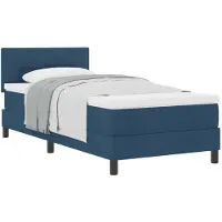 vidaXL Letto a molle con testiera blu 100 x 200 cm in tessuto