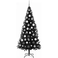 vidaXL Albero di Natale nero, 180 cm, in PVC