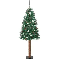 vidaXL Albero di Natale sottile, verde, 210 cm