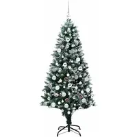 vidaXL Albero di Natale artificiale con 300 LED con supporto verde 180 cm
