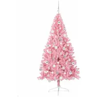 vidaXL Albero di Natale artificiale preilluminato rosa 180 cm PVC