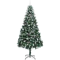 vidaXL Albero di Natale artificiale a 300 LED con supporto Verde 240 cm