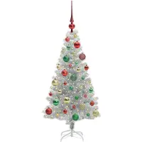 vidaXL Albero di Natale argentato, 120 cm, in PET