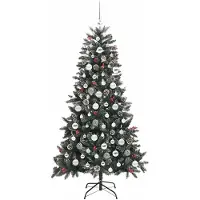 vidaXL Albero di Natale artificiale verde 180 cm PVC, plastica e acciaio