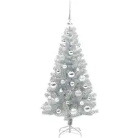 vidaXL Albero di Natale argentato, 120 cm, in PET