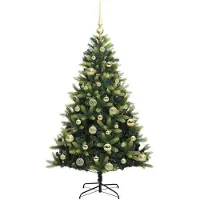 vidaXL Albero di Natale artificiale fiammato 150 LED verde 120 cm