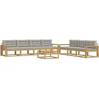 vidaXL Set da salotto da esterno, 7 pezzi, bianco e grigio chiaro