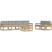 vidaXL Set di divani da esterno, 6 pezzi, bianco e grigio chiaro