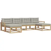 vidaXL Set di divani da esterno, 6 pezzi, bianco e grigio chiaro