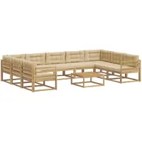 vidaXL Set da salotto da esterno, 10 pezzi, bianco e beige