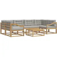 vidaXL Set da salotto da esterno, 5 pezzi, bianco e grigio chiaro