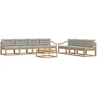 vidaXL Set da salotto da esterno, 7 pezzi, bianco e grigio chiaro