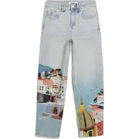 Desigual , pantalone jeans Amalfi balloon, Donna, Cotone, Blu, 40