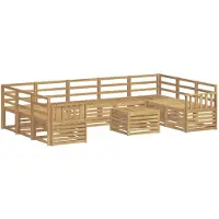 vidaXL Set da salotto da esterno, 10 pezzi, legno massello di acacia, bianco