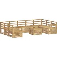 vidaXL Set da salotto da esterno, 10 pezzi, legno massello di acacia, bianco