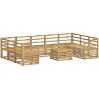 vidaXL Set da salotto da esterno, 10 pezzi, legno massello di acacia, bianco