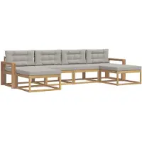 vidaXL Set di divani da esterno, 6 pezzi, bianco e grigio chiaro