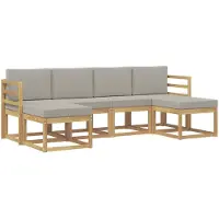 vidaXL Set di divani da esterno, 6 pezzi, bianco e grigio chiaro