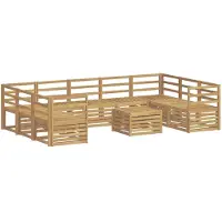 vidaXL Set da salotto da esterno, 10 pezzi, legno massello di acacia, bianco