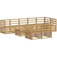 vidaXL Set da salotto da esterno, 9 pezzi, bianco, legno massello di acacia