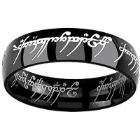 Silvego Anello Del Potere In Acciaio Nero Dal Film Il Signore Degli Anelli Rrc5623 Circuito 64 mm — Anello