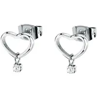 La Petite Story Orecchini Acciaio Cuore Zircone Lps01Ayq130 — Orecchini