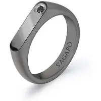S`Agapõ Anello Uomo Acciaio Zircone Nero Tag Me Too Stg34 — Anello