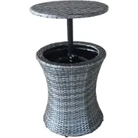 Garden Pleasure Tavolo "Garden Pleasure" per esterni, modello Mumbai, con portabibite integrato