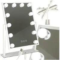 Kik Specchio per il trucco a LED con lampadine USB 30x40 cm