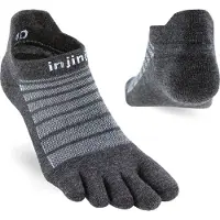 Injinji Run Lightweight No Show Wool Calze da running (37-40, grigio)