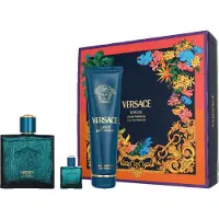 Versace Set : Eros, Eau De Parfum, per uomo, 100 ml + Eros, Eau De Parfum, per uomo, 5 ml *Miniature + Eros, Gel doccia, per tutti i tipi di pelle, 150