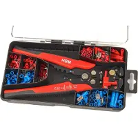 HBM 199 Delige Profi 4 in 1 Pinza Strippatrice Automatica con Funzione di Taglio e Crimpatura Inclusa 199 Terminali per Cavi