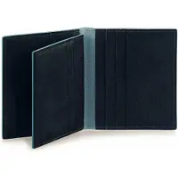 Piquadro Quadrato blu Porta carte di credito pelle blu autentico — Porta carte di credito