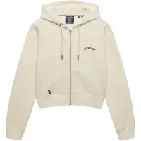 Superdry per donna. W2012286A Felpa con cappuccio corta Essential Logo in bianco (XXL), Casual, Cotone