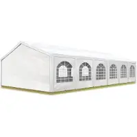 TOOLPORT Tendone per feste 5x12 m Gazebo party per sagre, mercati 450 N bianco impermeabile protezione UV