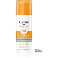 Eucerin Oil Control Dry Touch Gel Crema SPF50+ Colorata Chiara 50ml — Gel crema solare colorato
