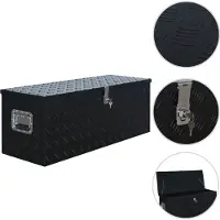 vidaXL Scatola in alluminio 1085 x 370 x 400 mm Nero
