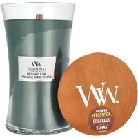 Woodwick Mint Leaves & Oak candela profumata con stoppino in legno 609,5 g