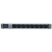 Techly I-CASE STRIP-81UD power distribution unit (PDU) 8 AC outlet(s) 1U Black, Red