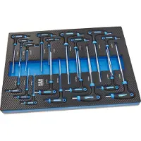 HBM 18 Pezzi T-Grepen MISURE POLLICI in Carbon Foam per Carrelli Porta Attrezzi
