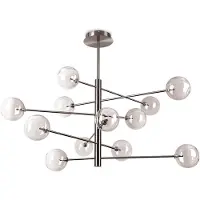 Ideal Lux Lampada a sospensione Equinoxe, cromata/grigio fumo, a 12 luci