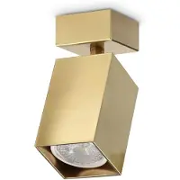 Ideal Lux Faretto da soffitto Dynamite Square in ottone, lunghezza 5,7 cm