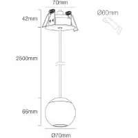 Beneito Faure Lampada a Sospensione Sferica Bora 8,5W 36º 3000K Nero Opaco - Faretto LED da Soffitto ad Alta Resa Cromatica CRI>93 -