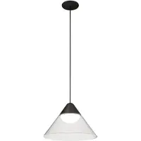 Beneito Faure Lampada a Sospensione LED Ark 6W 3000K 90º Nero/Trasparente, Design Conico per Interni - Illuminazione Elegante