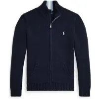 Ralph Lauren per ragazzo. 323799411025 Maglione blu navy in cotone con cerniera ((L) 10/12años= 150/161cm), Casual, Manica lunga, moda