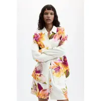 Desigual , Camicia stampata a fiori, Donna, Bianco, XS