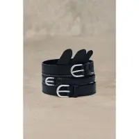 Desigual , Cintura effetto pelle con frange, Cow Leather, Nero, 90